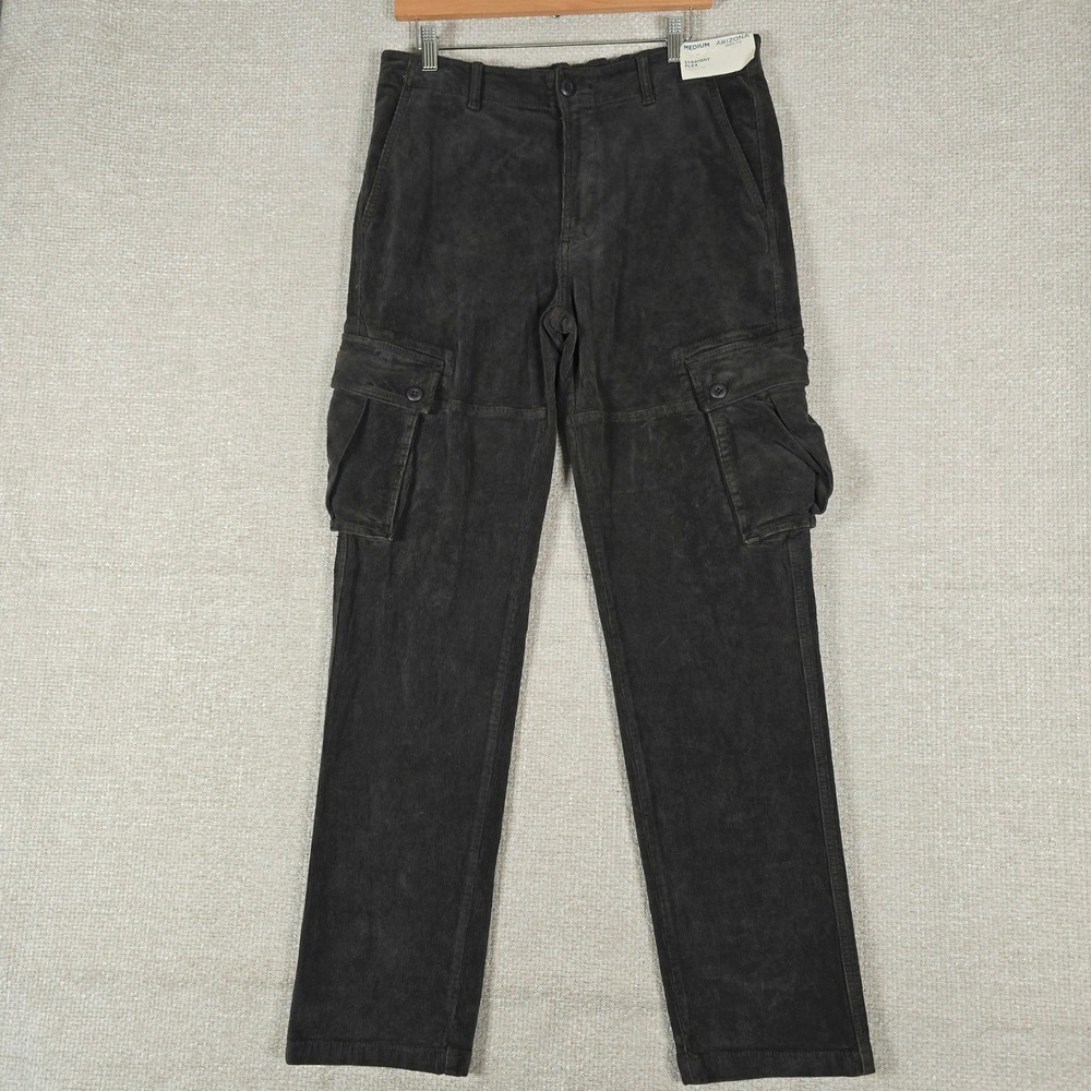 Arizona Jean Co Mens Straight Flex Corduroy Cargo Pants Phantom Gray Medium NEW‎